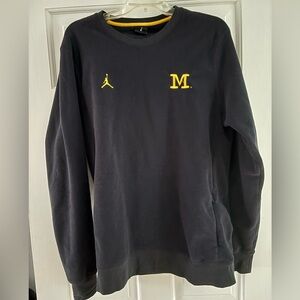 Jordan University of Michigan Navy Sweatshirt with Yellow Accents